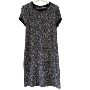 Ann Taylor Factory women’s size PL lightweight sweater dress black/white pattern
